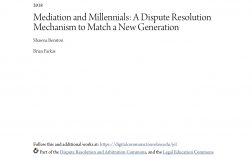 2018 BENSTON, FARKAS, Mediation and Millennials. 1st page